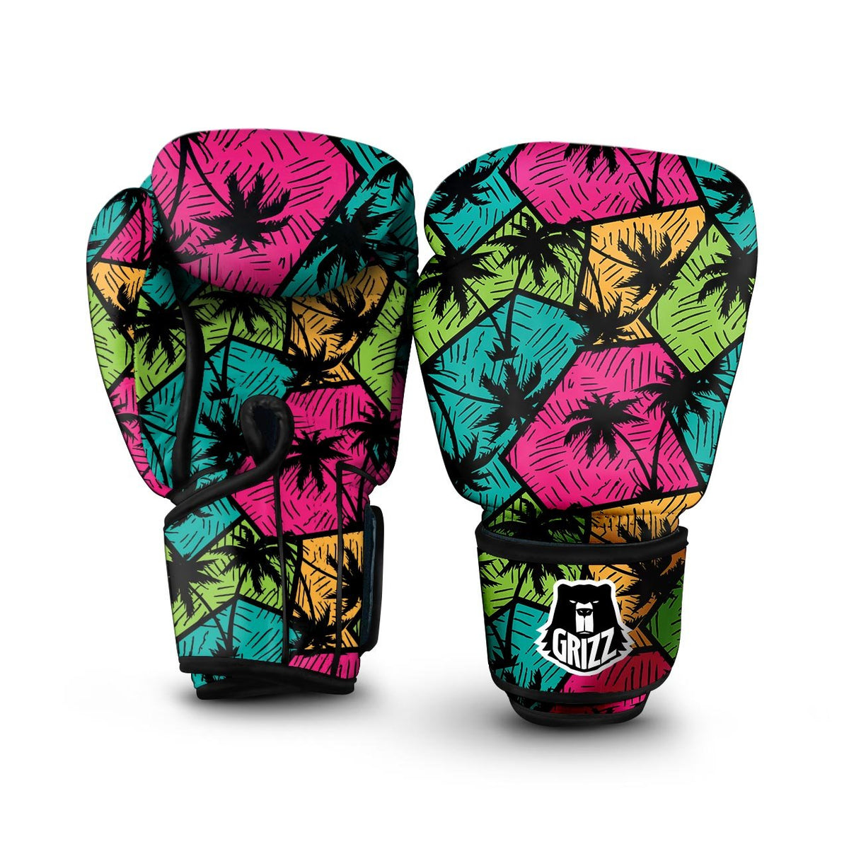 Flower Psychedelic Hawaiian Print Boxing Gloves