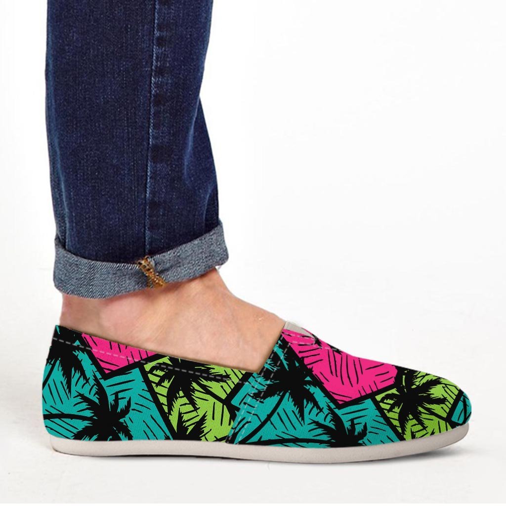Palm Leaf Hawaiian Print Pattern Canvas Shoes-grizzshop