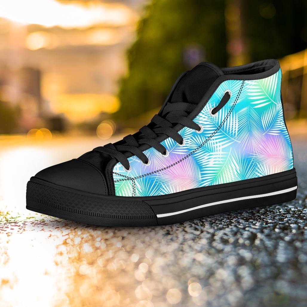 Palm Leaf Hawaiian Print Women's High Top Shoes-grizzshop