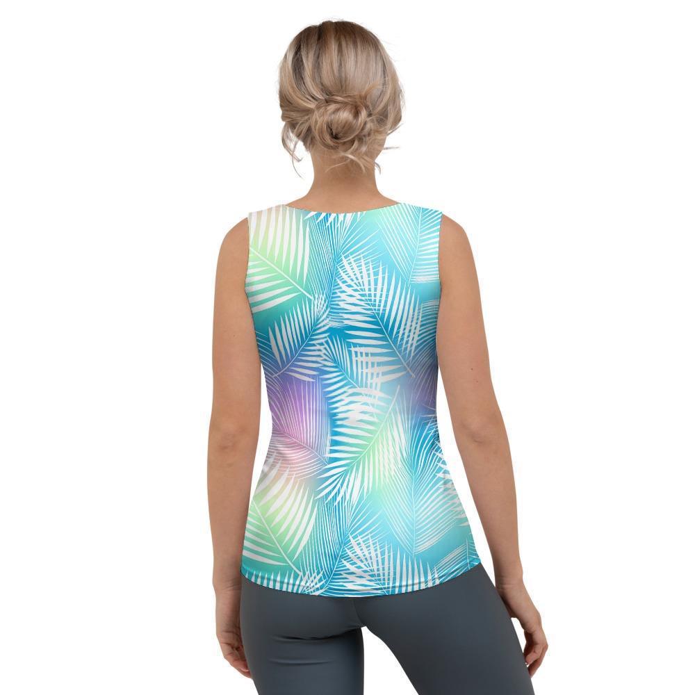 Palm Leaf Hawaiian Print Women's Tank Top-grizzshop