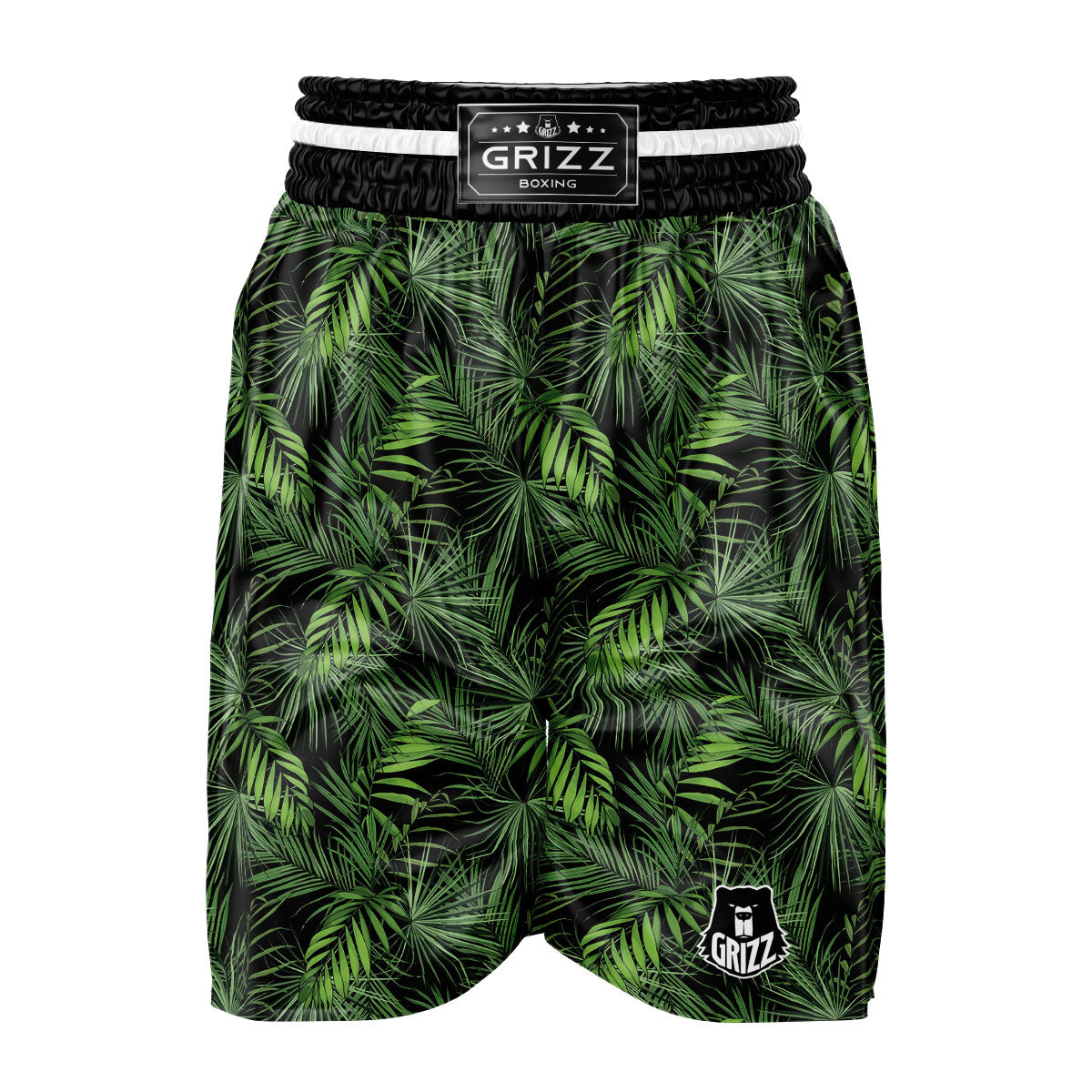 Palm Leaf Night Tropical Print Pattern Boxing Shorts-grizzshop