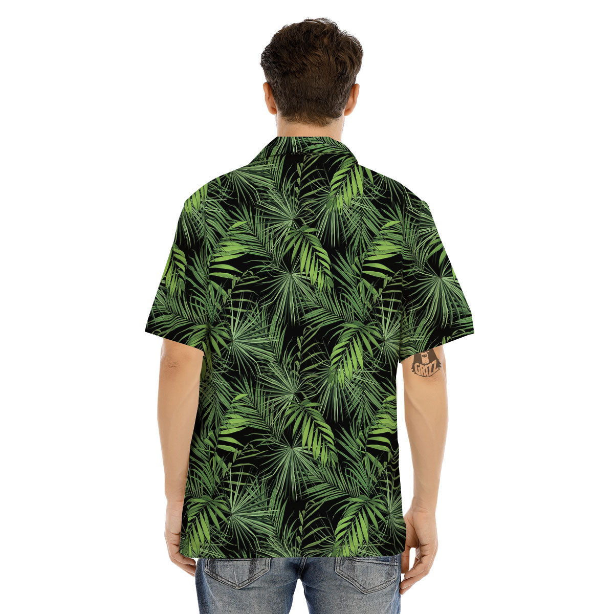 Palm Leaf Night Tropical Print Pattern Men's Hawaiian Shirt-grizzshop