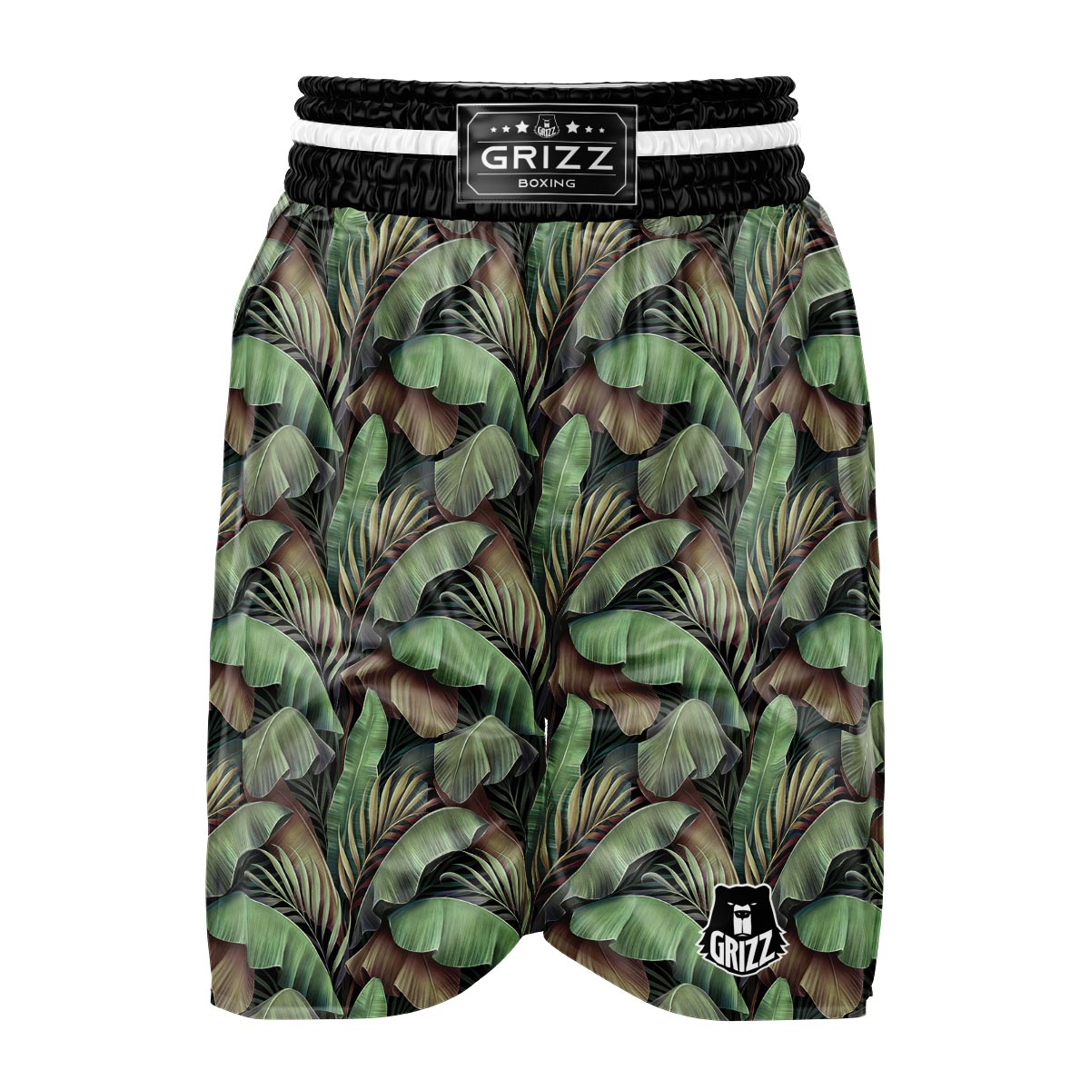 Palm Leaf Tropical Banana Print Pattern Boxing Shorts-grizzshop
