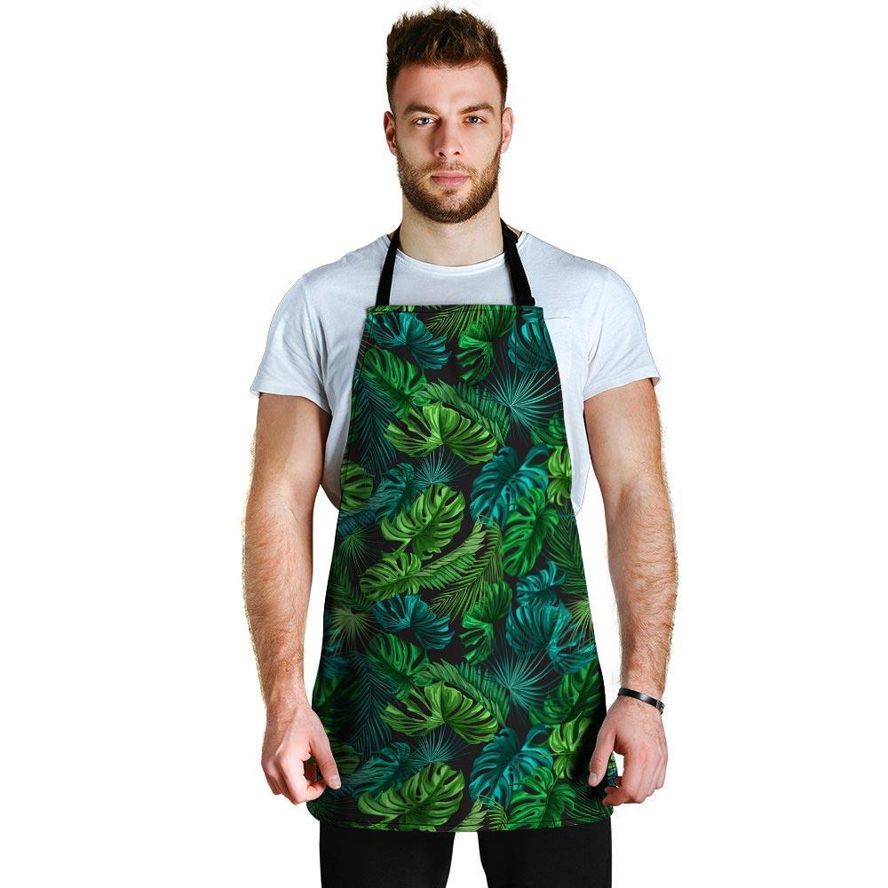 Palm Leaf Tropical Print Men's Apron-grizzshop