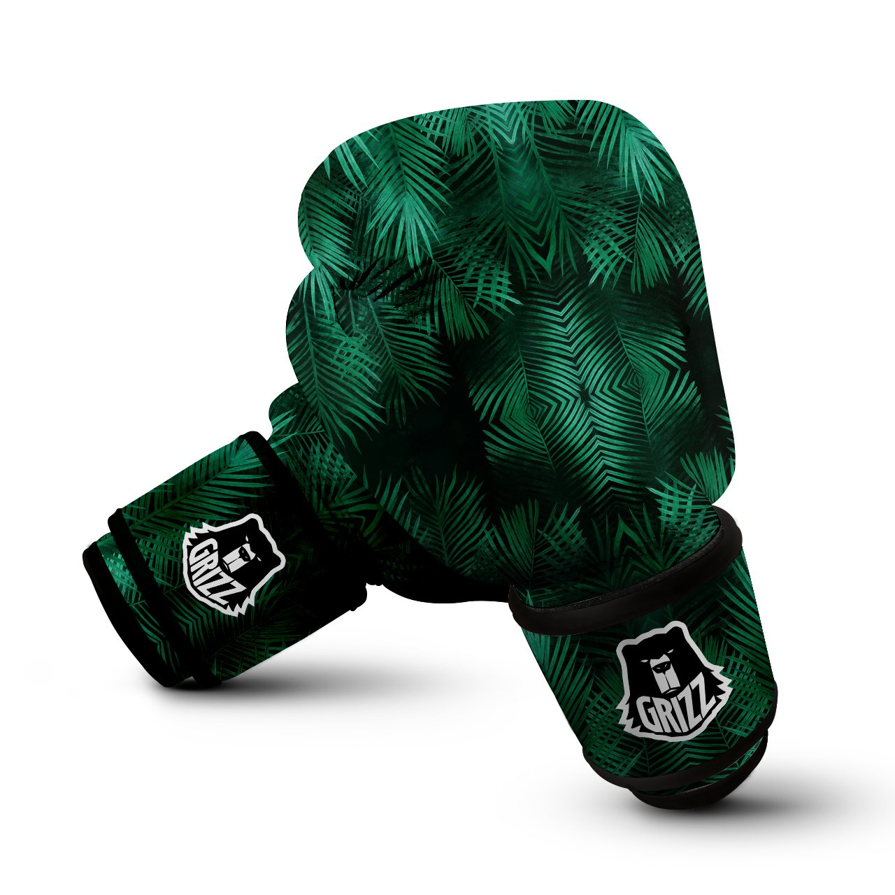 Palm Leaf Tropical Print Pattern Boxing Gloves-grizzshop
