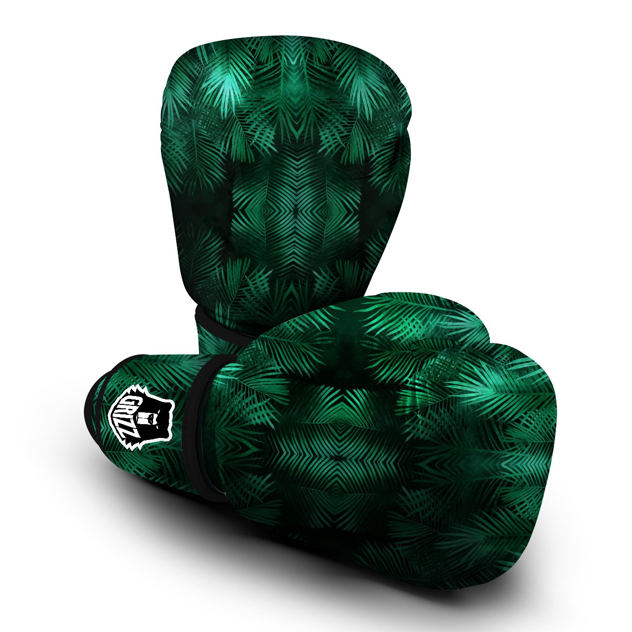Palm Leaf Tropical Print Pattern Boxing Gloves-grizzshop
