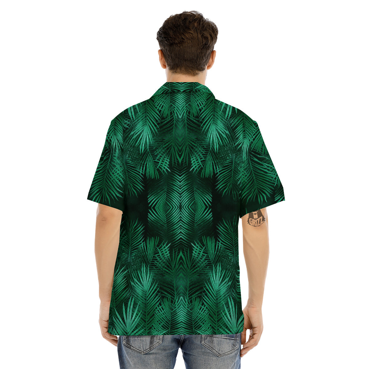 Palm Leaf Tropical Print Pattern Men's Hawaiian Shirt-grizzshop