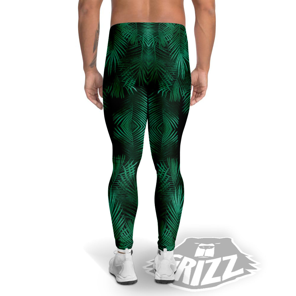 Palm Leaf Tropical Print Pattern Men's Leggings-grizzshop