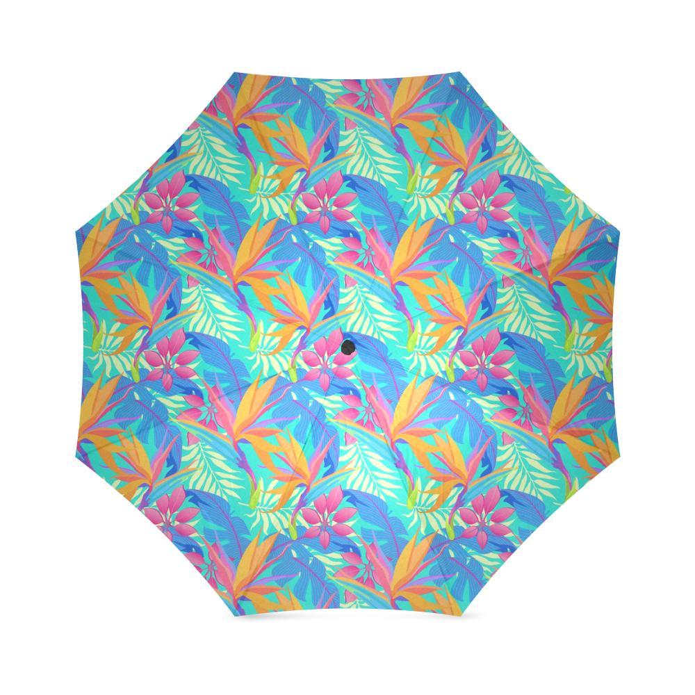 Palm Leaves Floral Tropical Hawaiian Pattern Print Foldable Umbrella-grizzshop