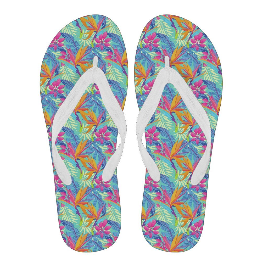Palm Leaves Floral Tropical Hawaiian Pattern Print Men & Women Flip Flops-grizzshop