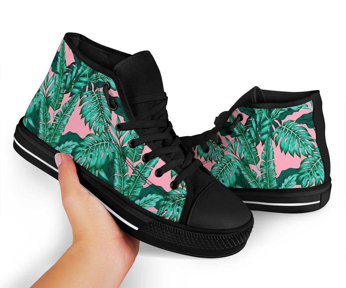 Palm Leaves Floral Tropical Hawaiian Pattern Print Men Women's High Top Shoes-grizzshop