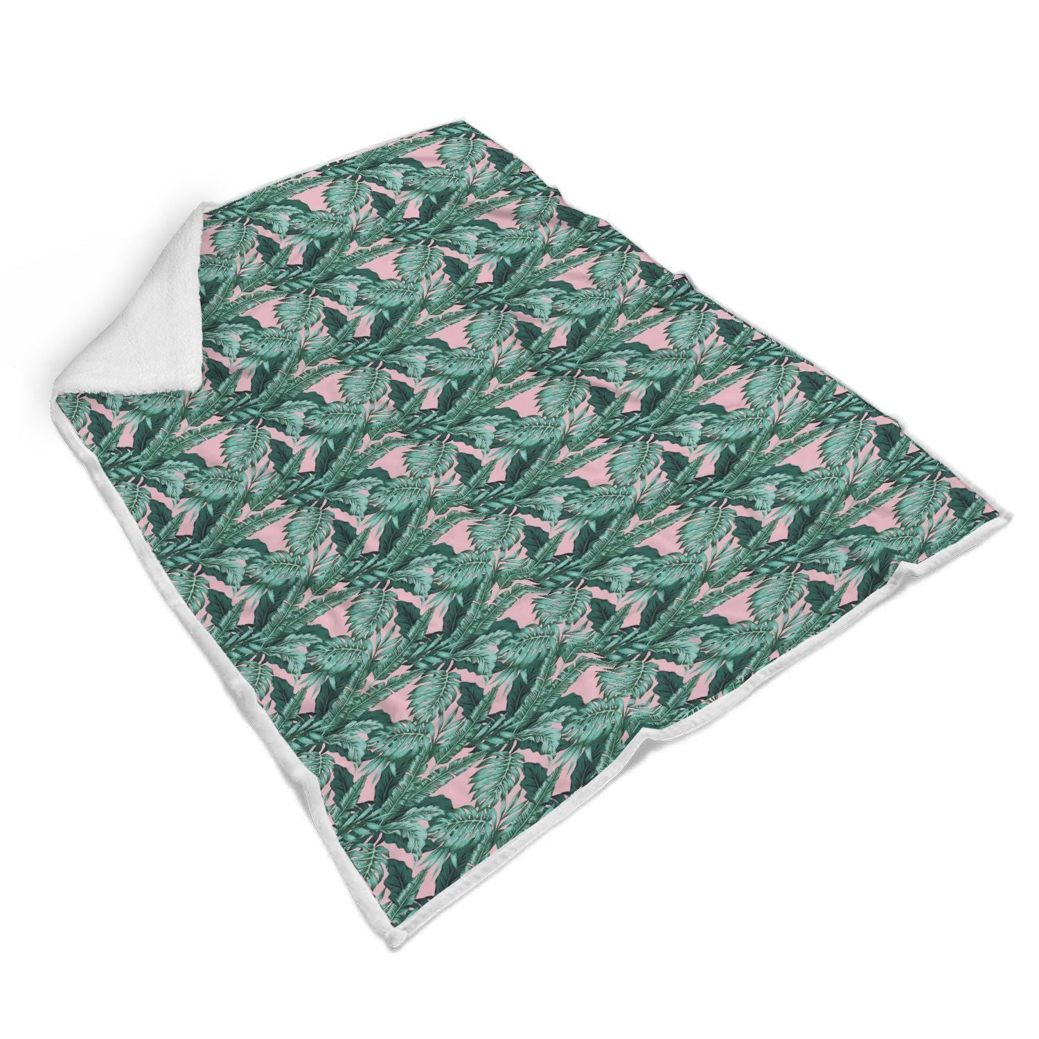 Palm Leaves Floral Tropical Hawaiian Pattern Print Throw Blanket-grizzshop