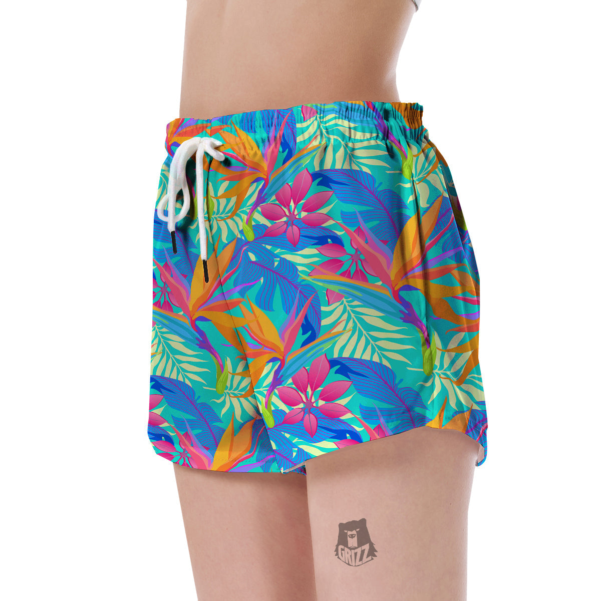 Palm Leaves Floral Tropical Hawaiian Pattern Print Women's Shorts-grizzshop