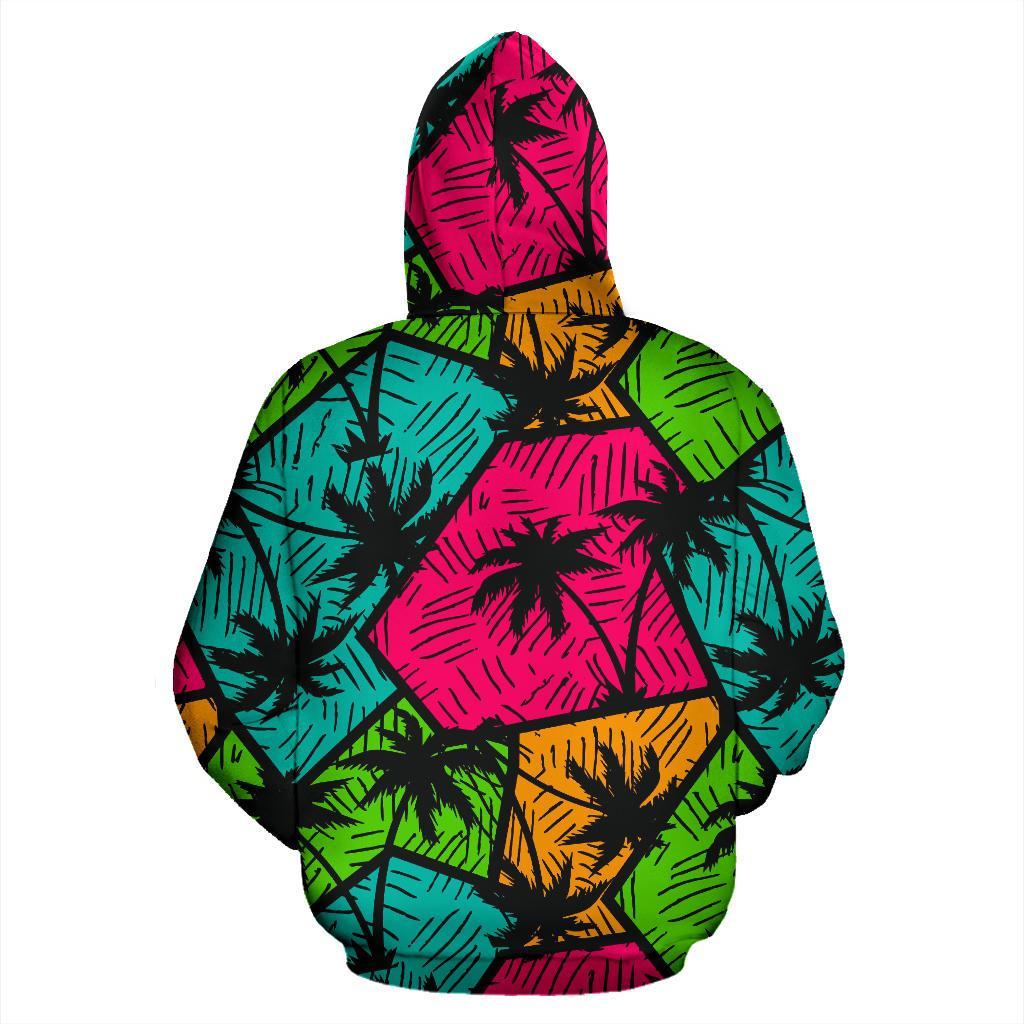 Palm Tree Beach Pattern Print Men Women Pullover Hoodie-grizzshop