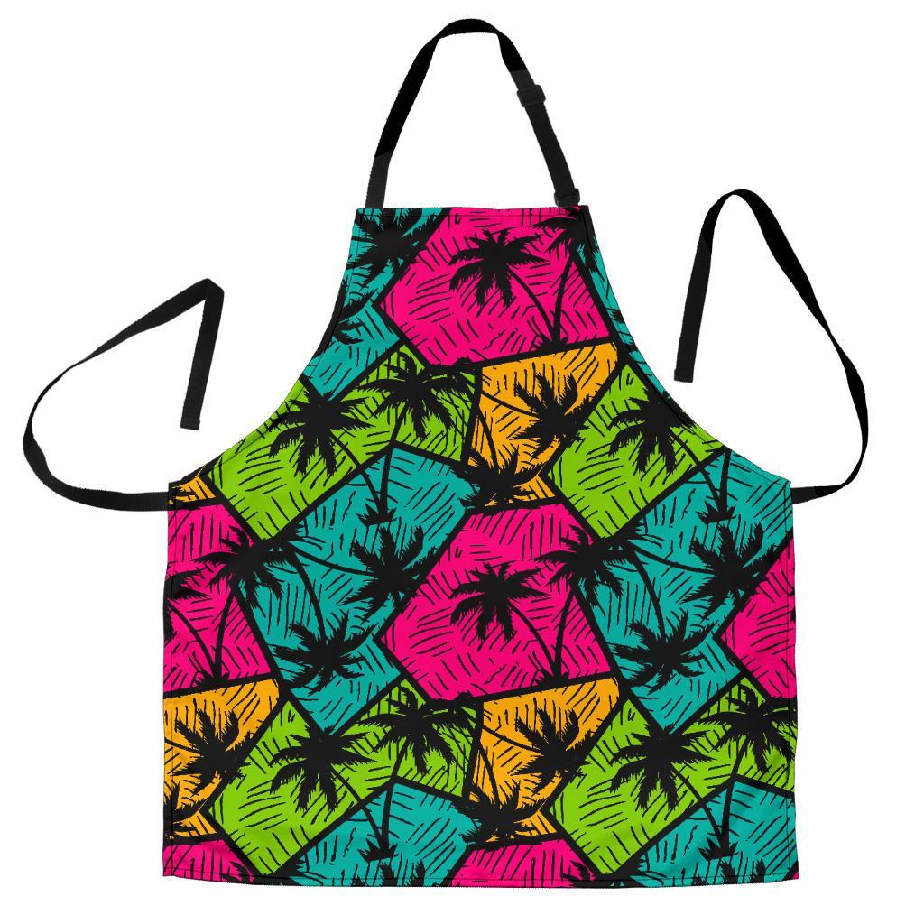 Palm Tree Beach Pattern Print Men's Apron-grizzshop