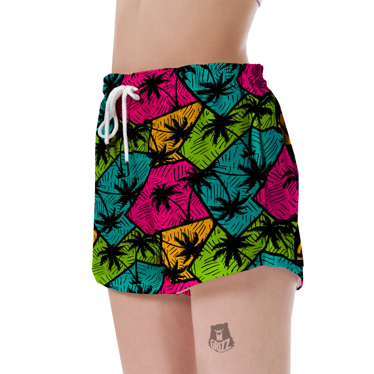 Palm Tree Beach Pattern Print Women's Shorts-grizzshop