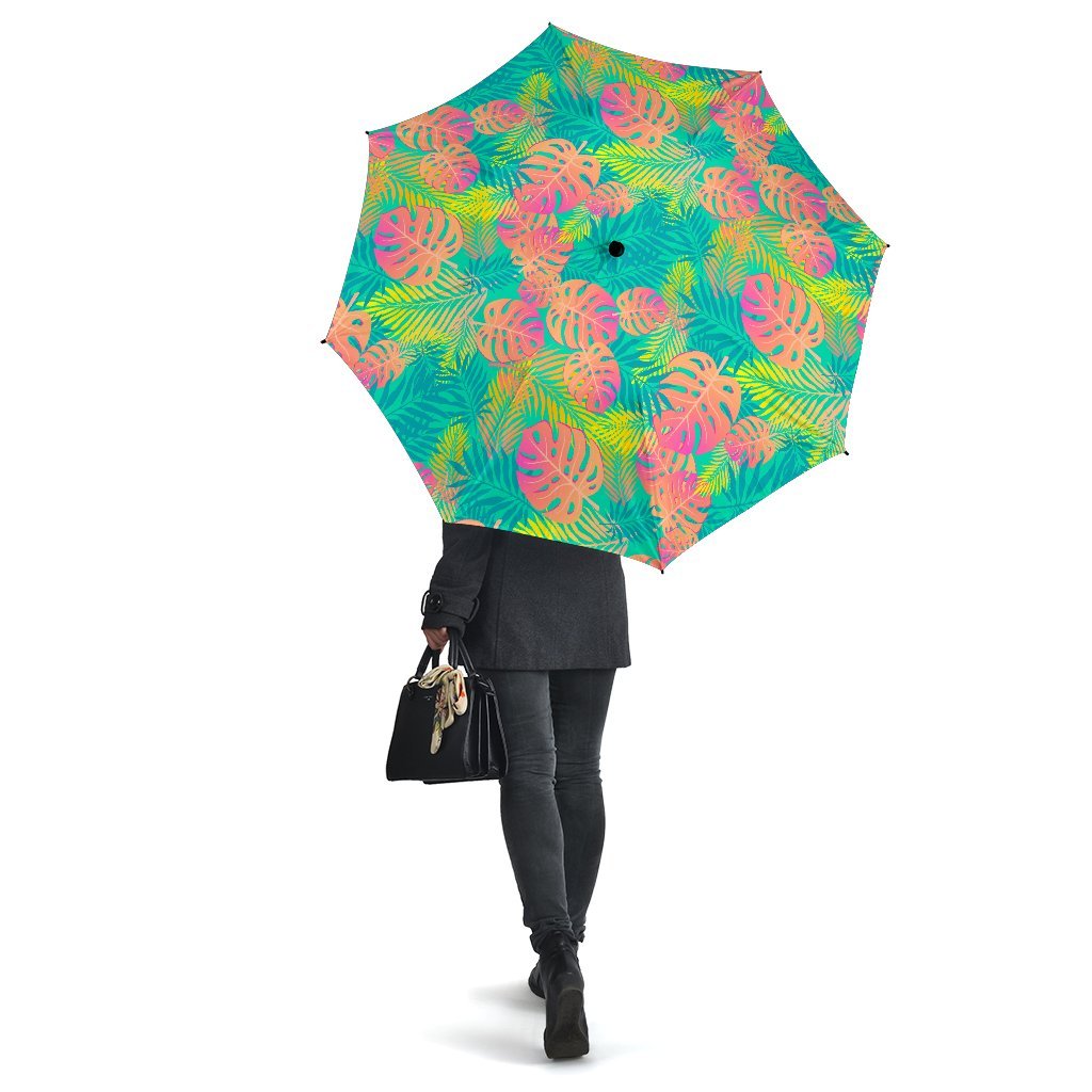 Palm Tree Beach Print Pattern Automatic Foldable Umbrella-grizzshop