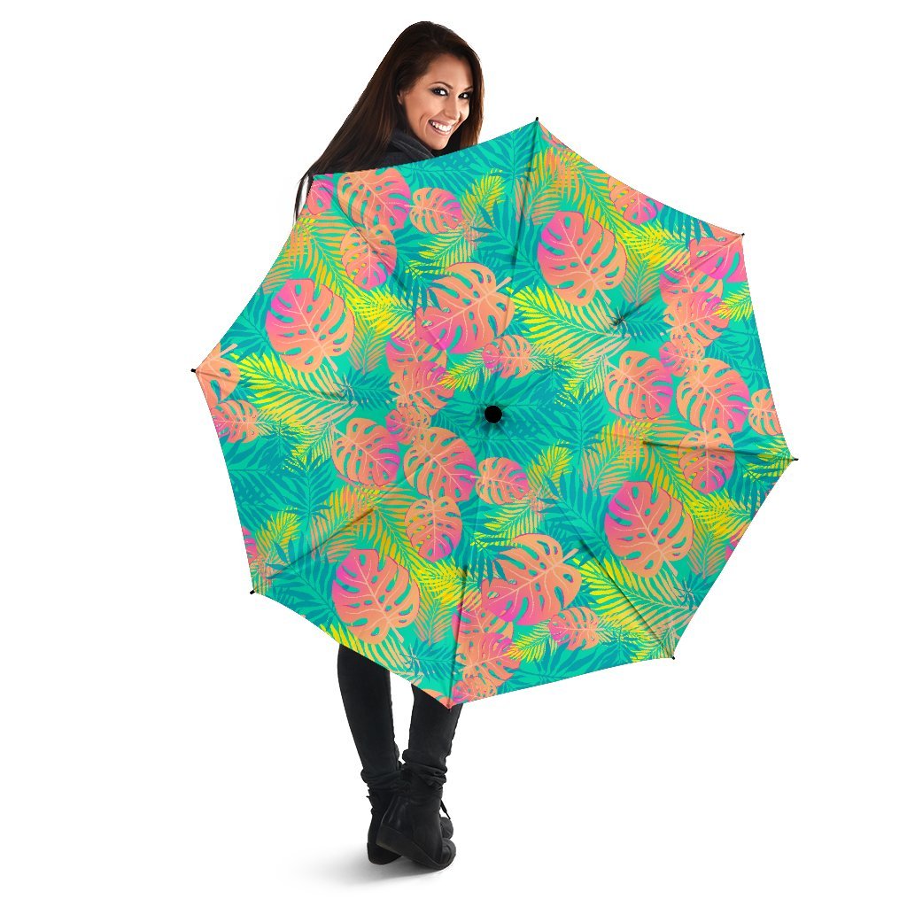 Palm Tree Beach Print Pattern Automatic Foldable Umbrella-grizzshop