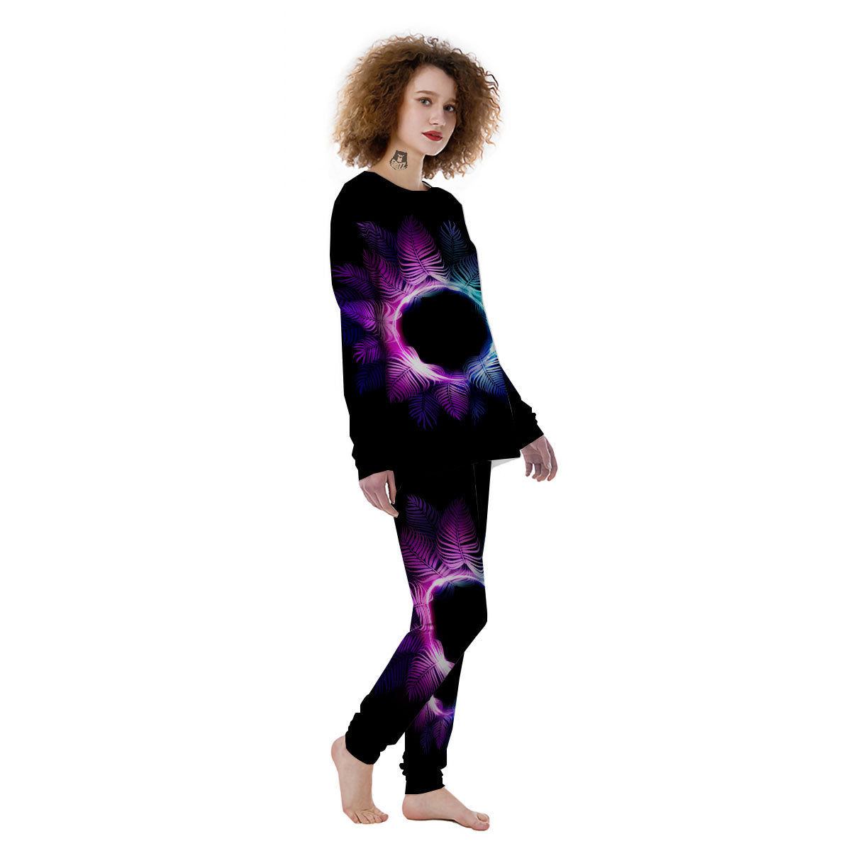 Palm Tree EDM Beach Print Women's Pajamas-grizzshop