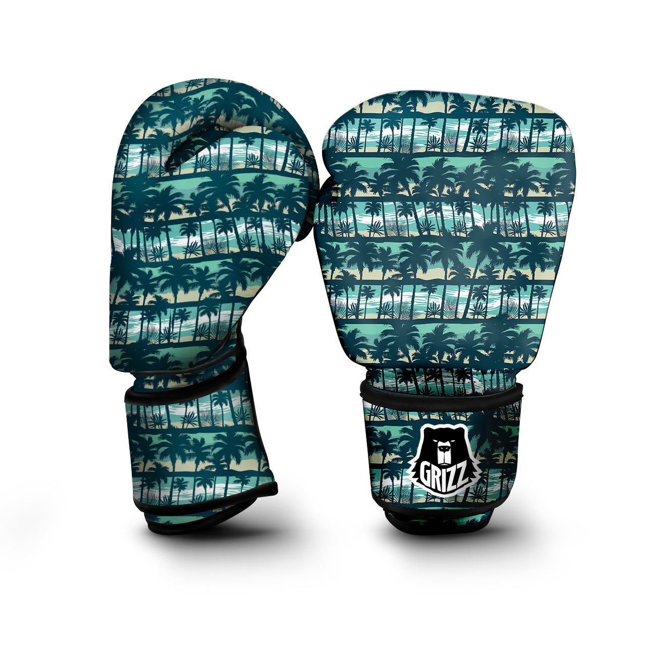 Palm Tree Print Pattern Boxing Gloves-grizzshop