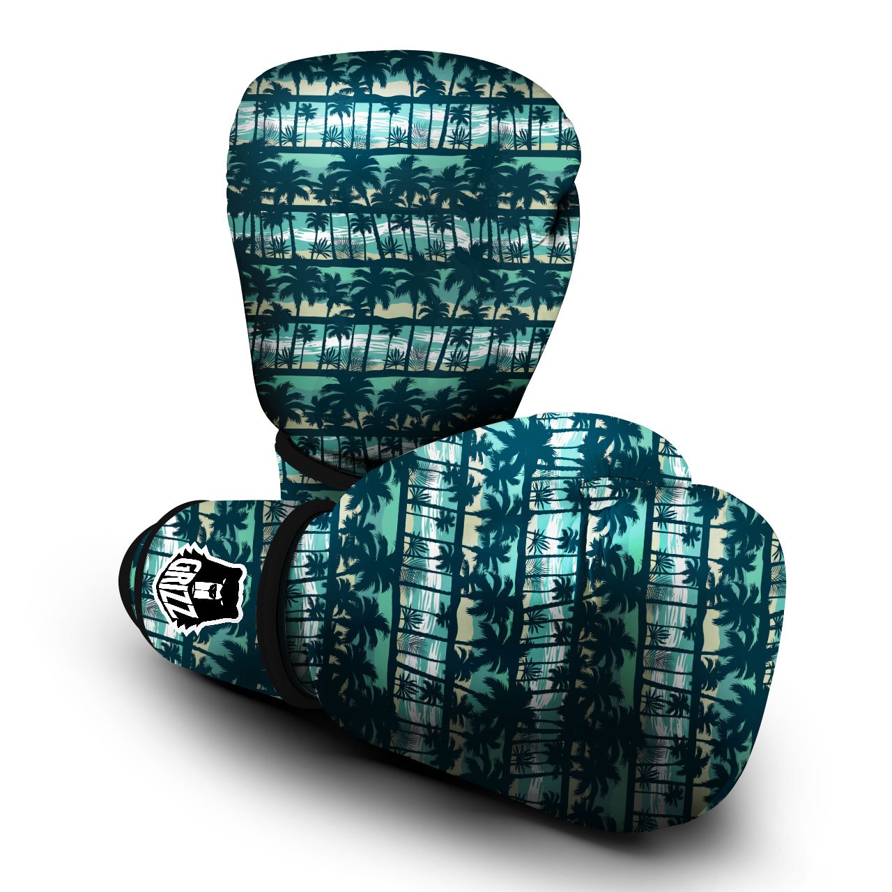 Palm Tree Print Pattern Boxing Gloves-grizzshop
