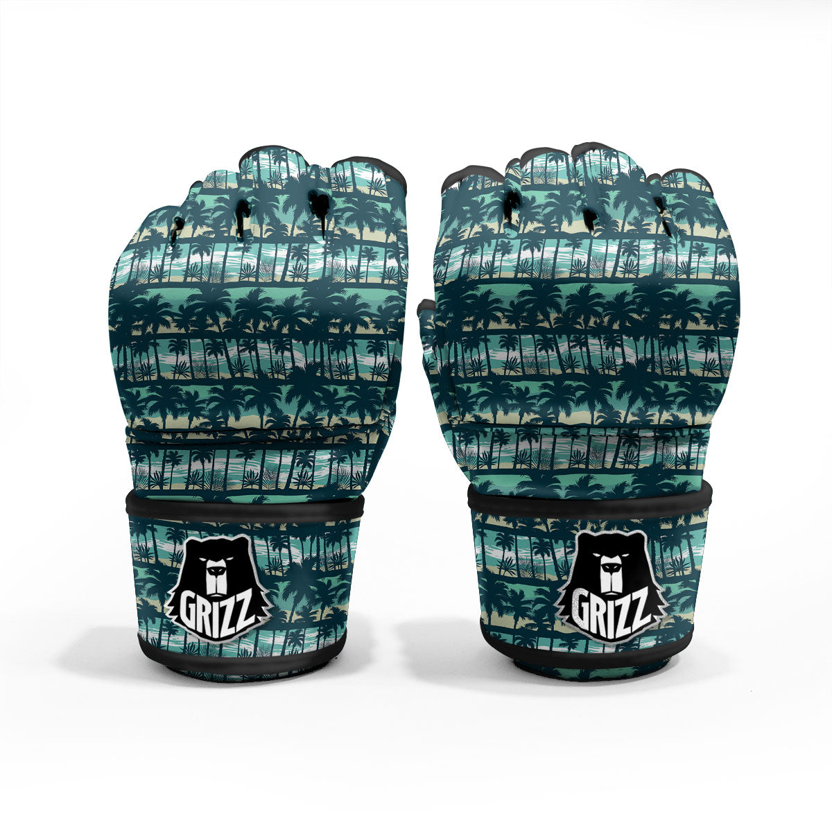 Palm Tree Print Pattern MMA Gloves-grizzshop