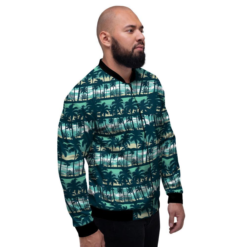 Palm Tree Print Pattern Men's Bomber Jacket-grizzshop