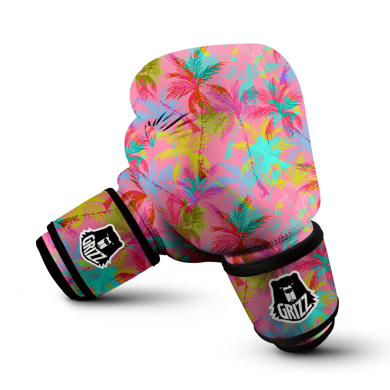 Palm Tree Rainbow Print Pattern Boxing Gloves-grizzshop