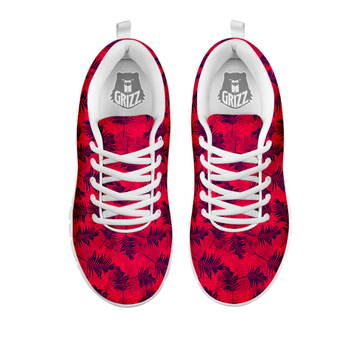 Palm Tree Red Print Pattern White Sneaker-grizzshop