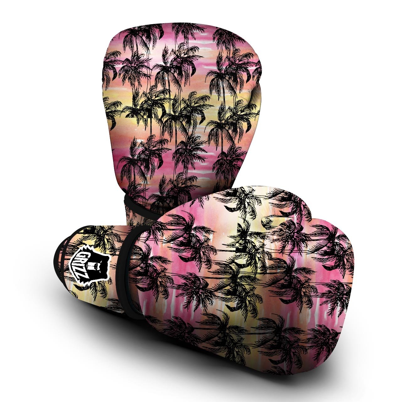 Palm Tree Sunset Print Pattern Boxing Gloves-grizzshop
