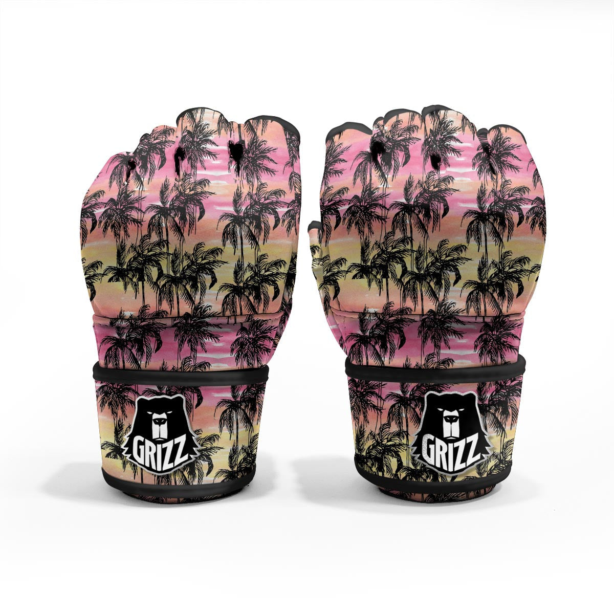 Palm Tree Sunset Print Pattern MMA Gloves-grizzshop