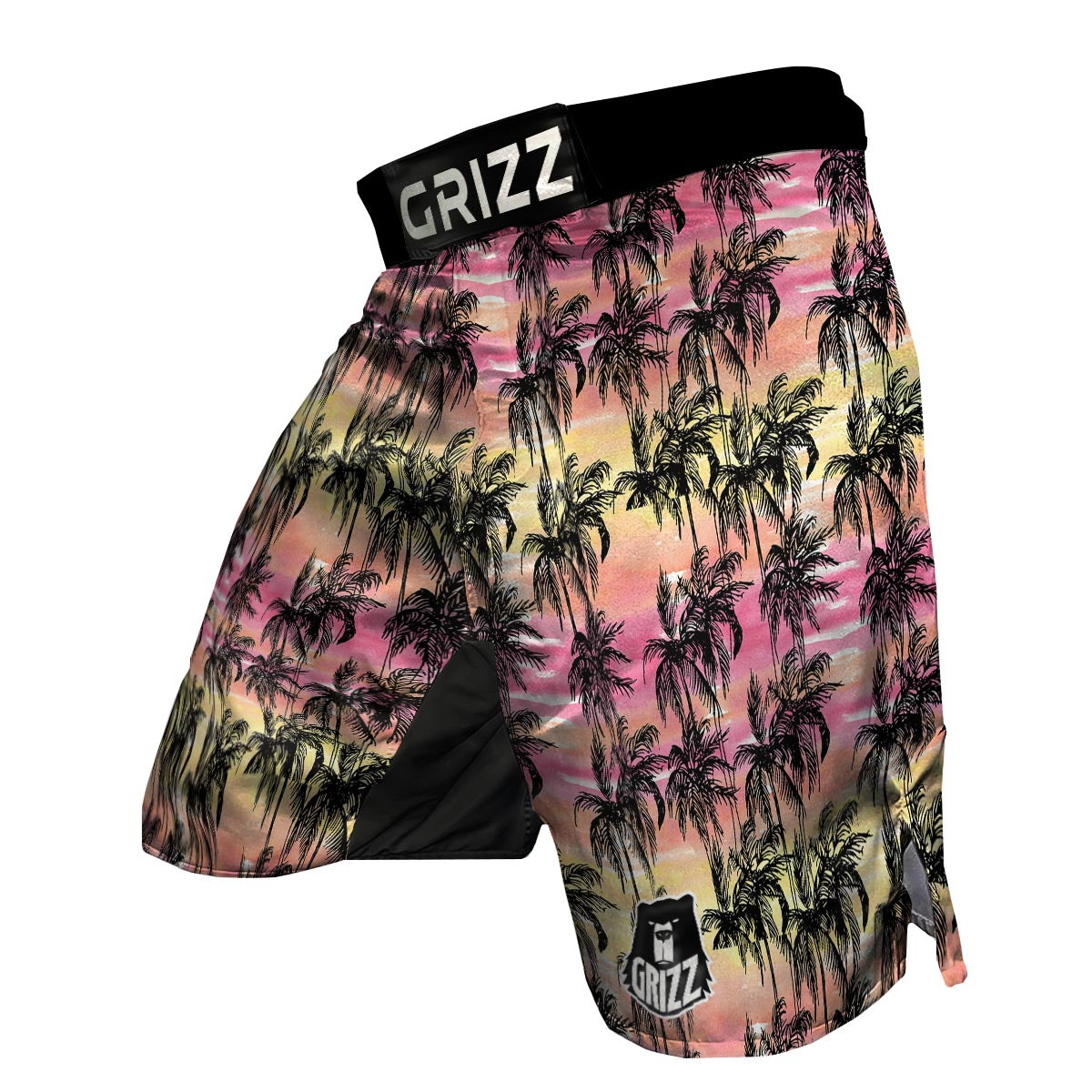 Palm Tree Sunset Print Pattern MMA Shorts-grizzshop