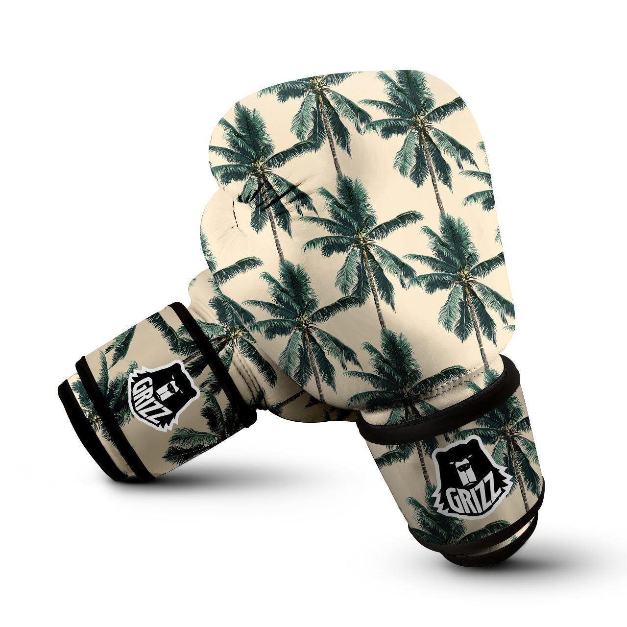 Palm Tree Tropical Print Pattern Boxing Gloves-grizzshop