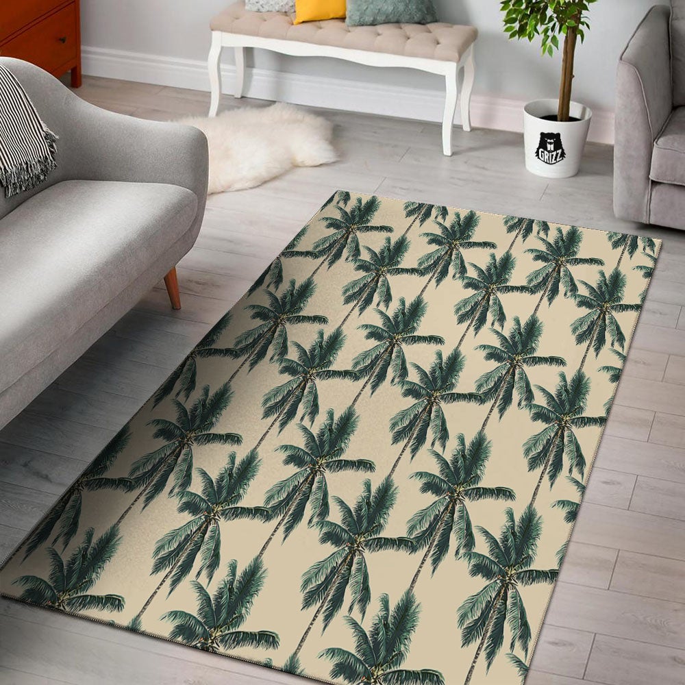 Palm Tree Tropical Print Pattern Floor Mat-grizzshop