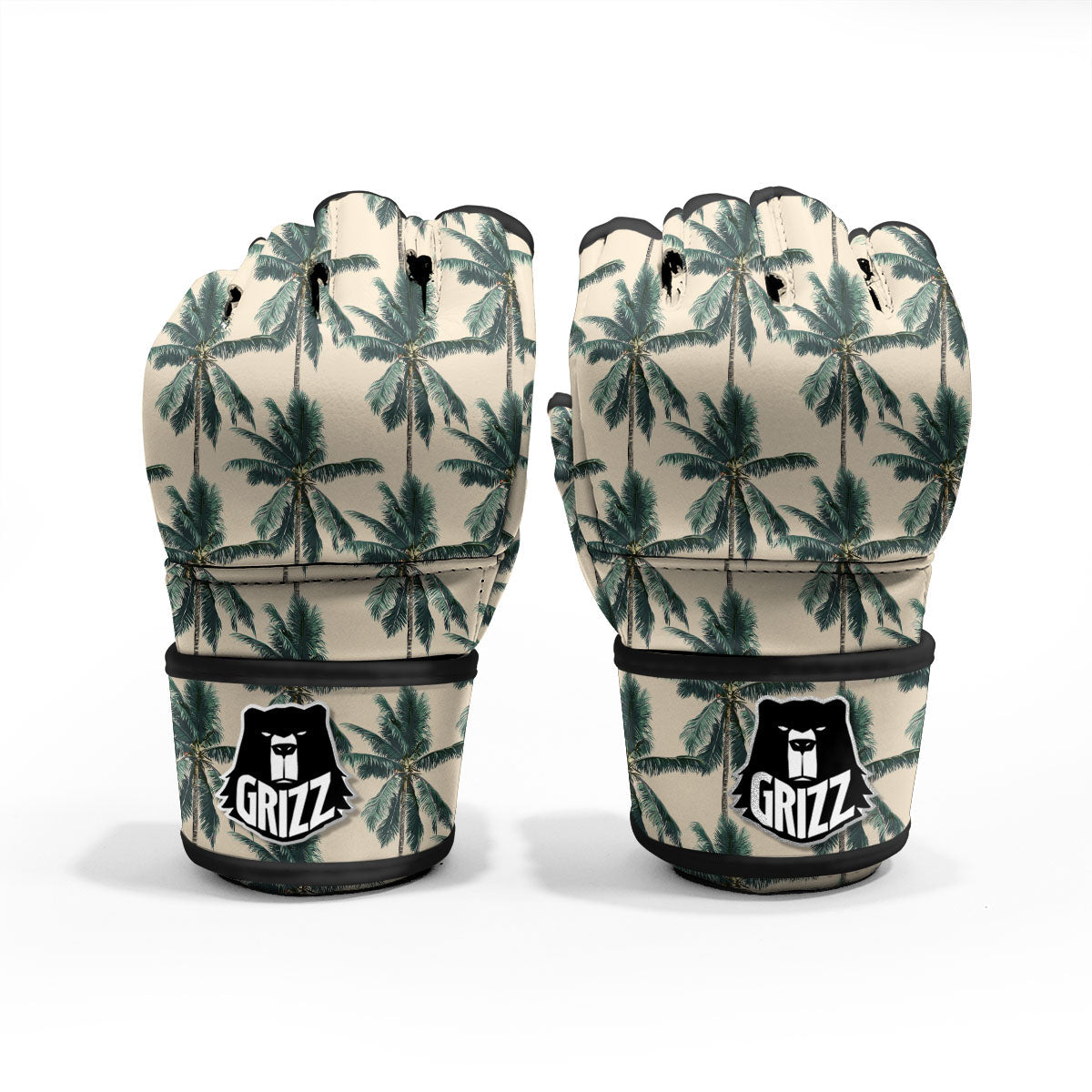 Palm Tree Tropical Print Pattern MMA Gloves-grizzshop