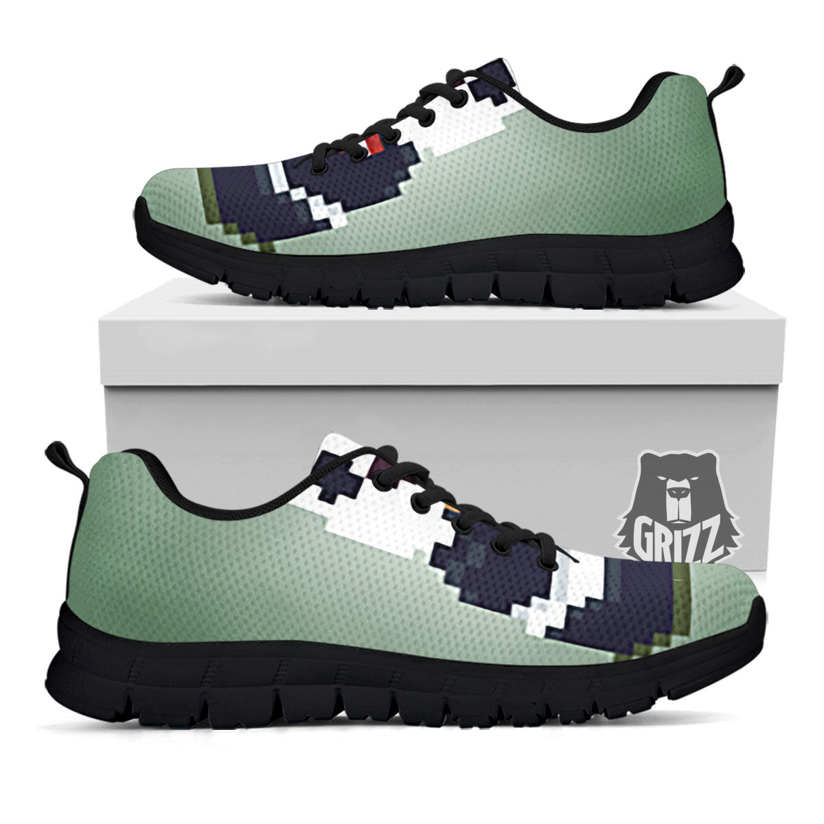 Panda 8-Bit Pixel Print Black Sneaker-grizzshop