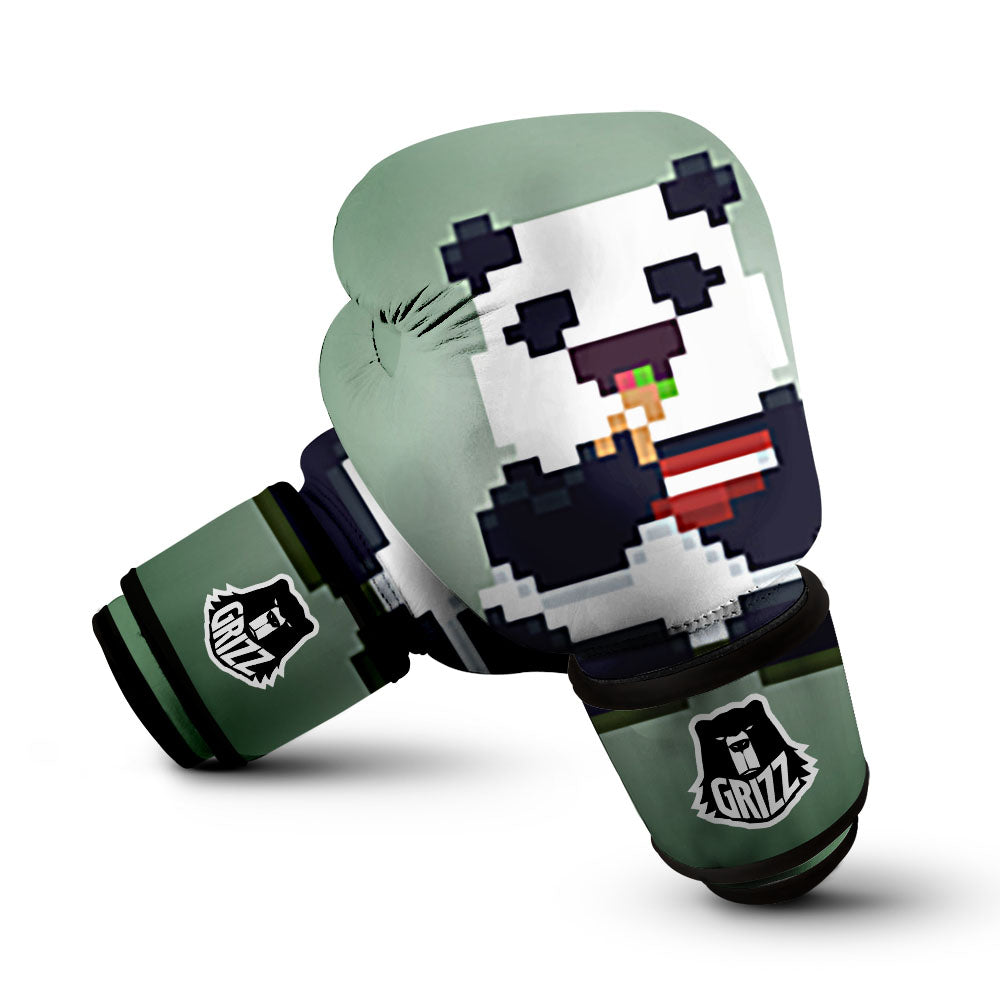 Panda 8-Bit Pixel Print Boxing Gloves-grizzshop