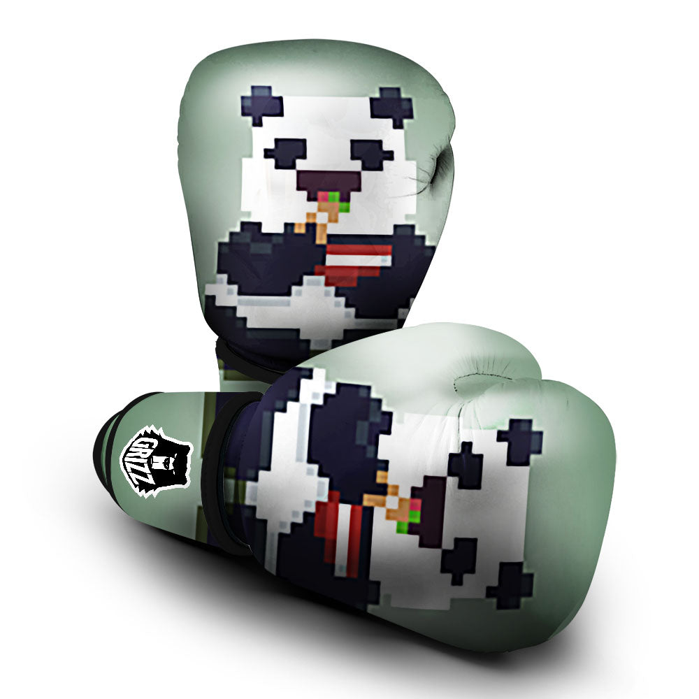 Panda 8-Bit Pixel Print Boxing Gloves-grizzshop