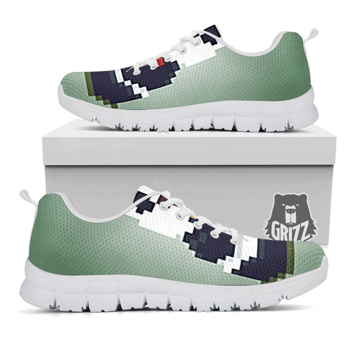 Panda 8-Bit Pixel Print White Sneaker-grizzshop