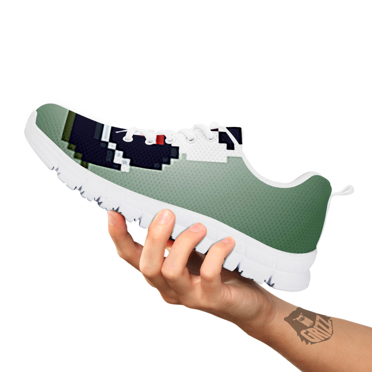 Panda 8-Bit Pixel Print White Sneaker-grizzshop
