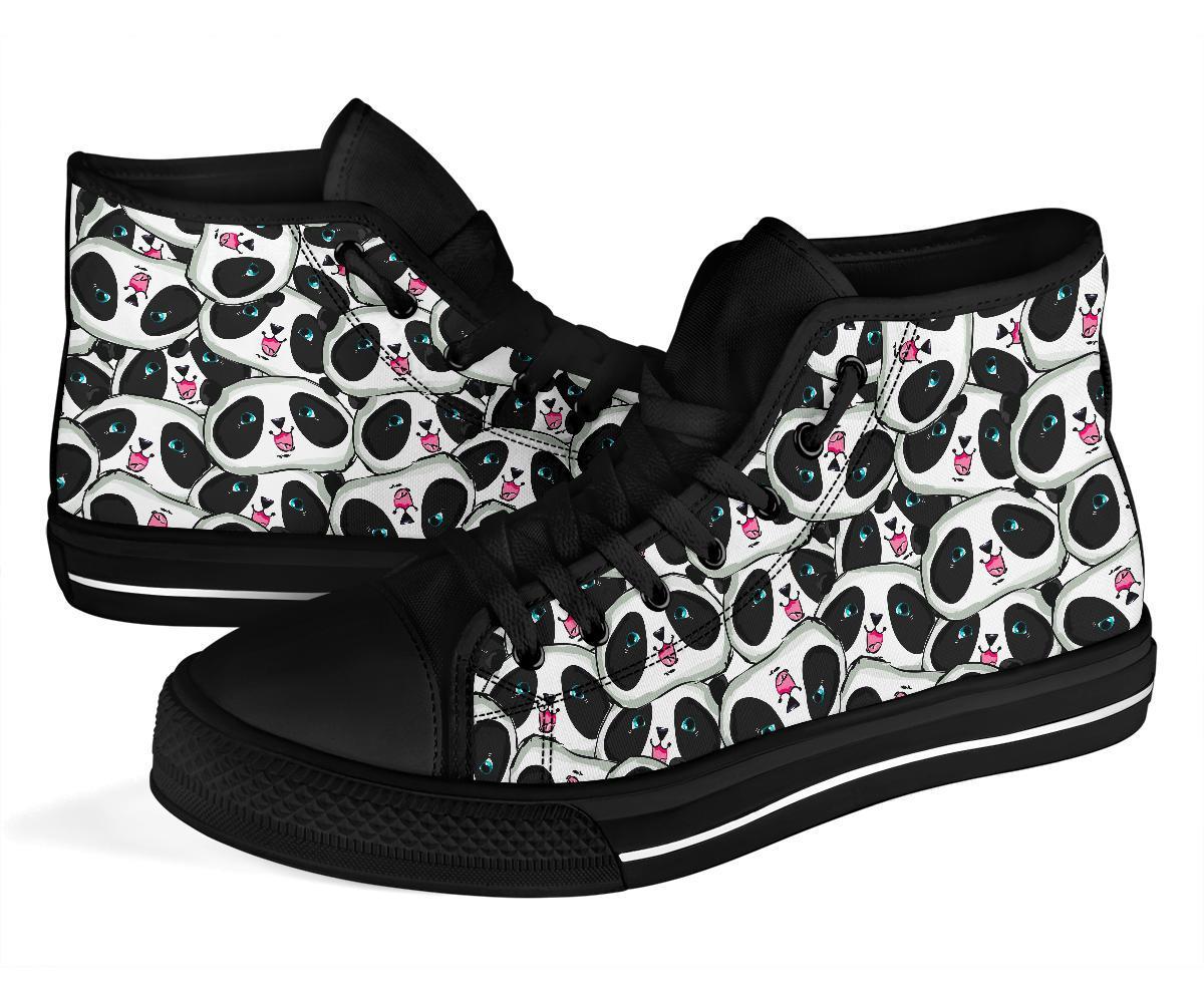 Panda Baby Pattern Print Men Women's High Top Shoes-grizzshop