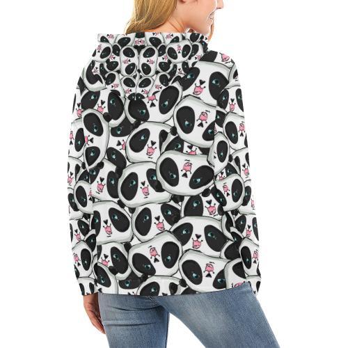 Panda Baby Pattern Print Women Pullover Hoodie-grizzshop