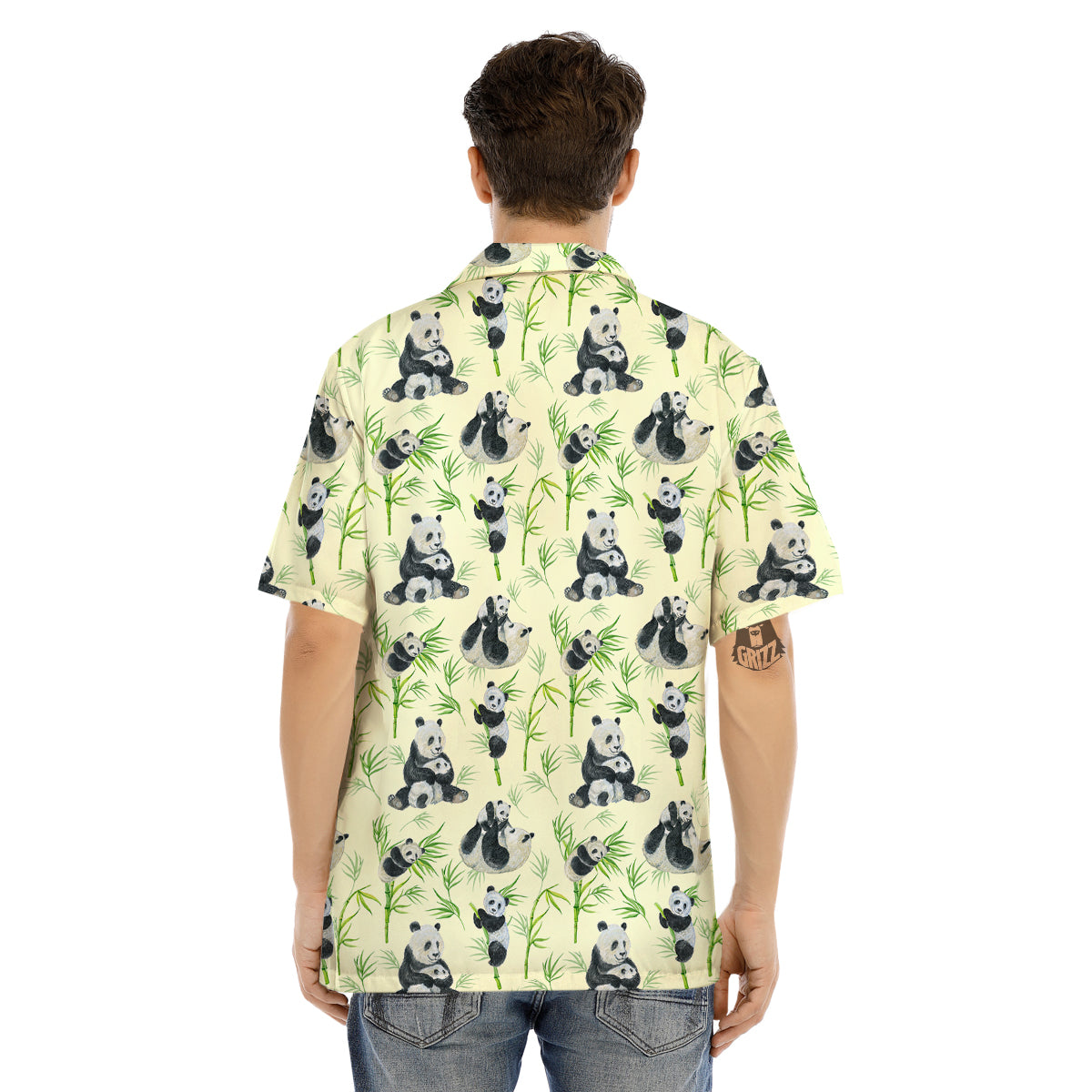 Panda Bamboo And Baby Print Pattern Men's Hawaiian Shirt-grizzshop