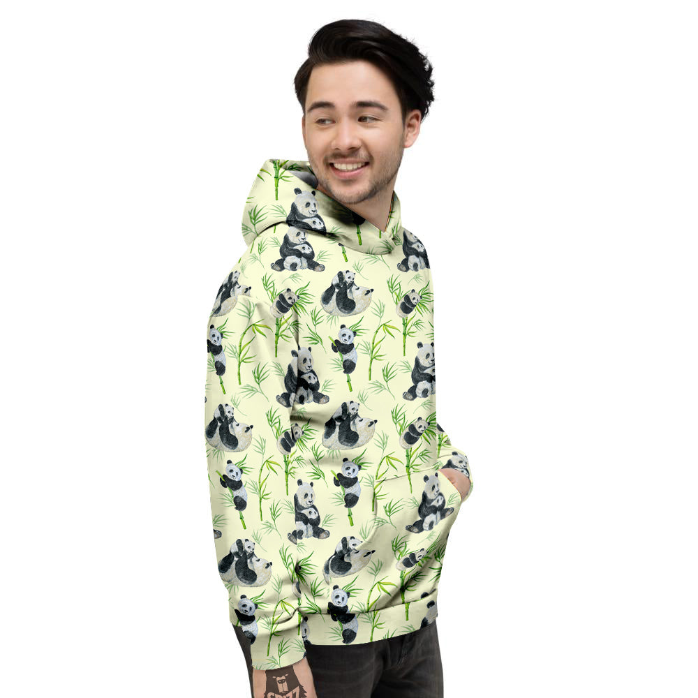 Panda Bamboo And Baby Print Pattern Men's Hoodie-grizzshop