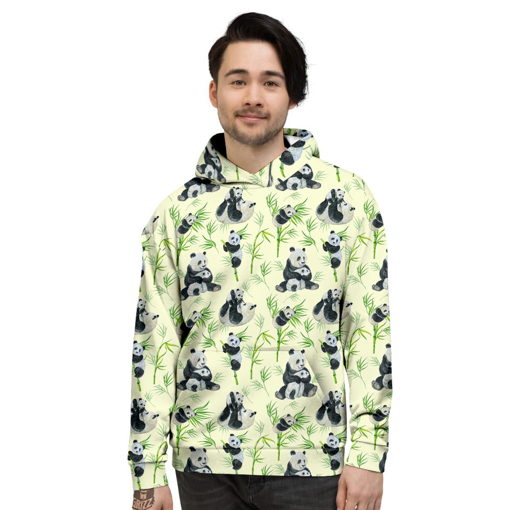Panda Bamboo And Baby Print Pattern Men's Hoodie-grizzshop