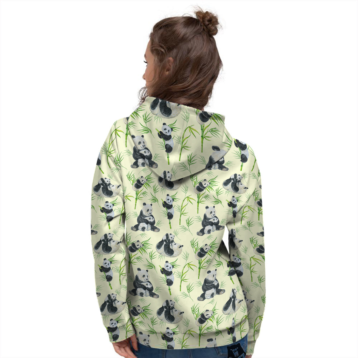 Panda Bamboo And Baby Print Pattern Women's Hoodie-grizzshop
