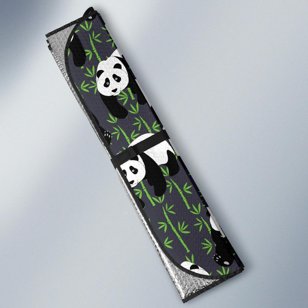 Panda Bamboo Pattern Print Car Sun Shade-grizzshop