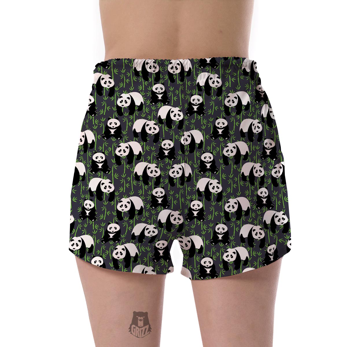 Panda Bamboo Pattern Print Women's Shorts-grizzshop