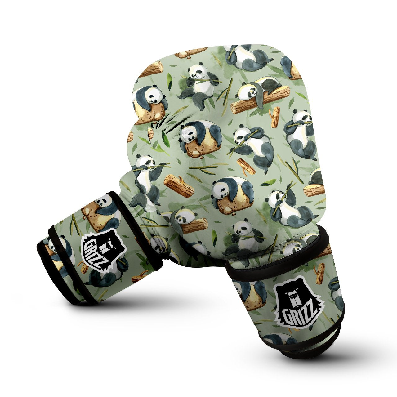 Panda Bear Watercolor Print Pattern Boxing Gloves-grizzshop