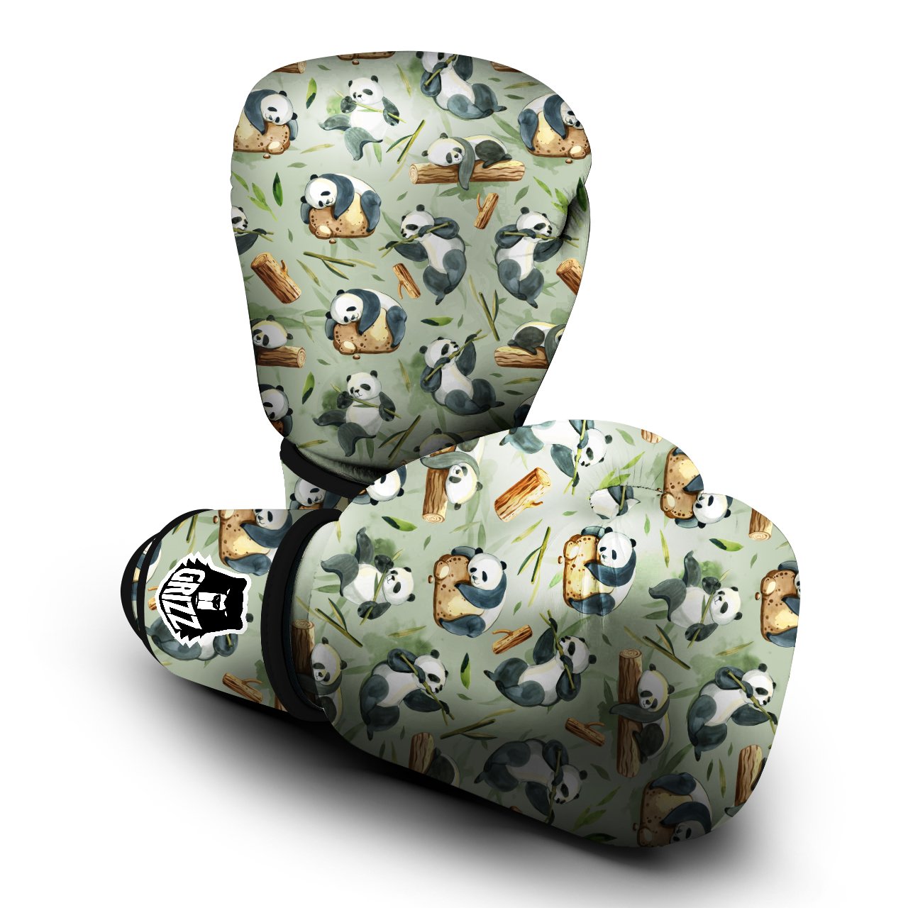 Panda Bear Watercolor Print Pattern Boxing Gloves-grizzshop